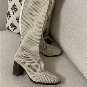 Womens Designer Dior Empreinte Mesh and Calfskin Heeled Boots For Sale at  1stDibs